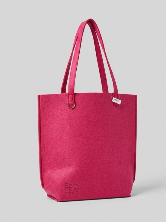 Bath & Body Works Handbags - Bath & Body Works Hot Pink Felt Tote Bag